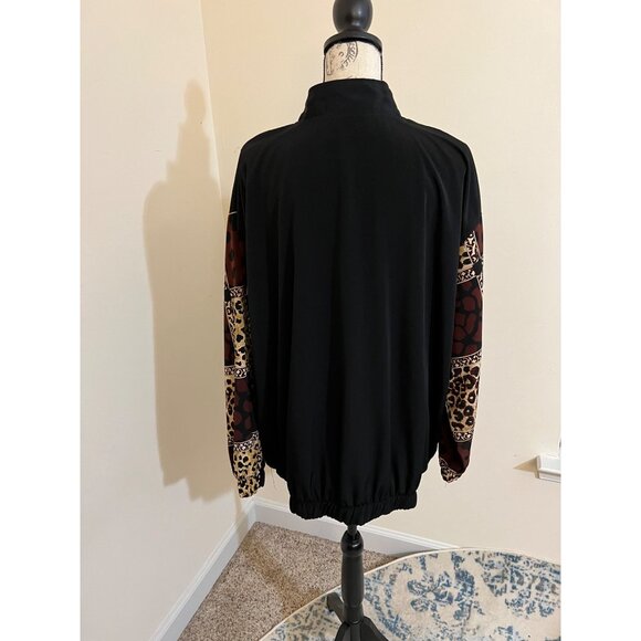 Vintage Delta Burke Embroidery Leopard Cat Cheetah Track Jacket Print XL/XXL - Picture 4 of 10